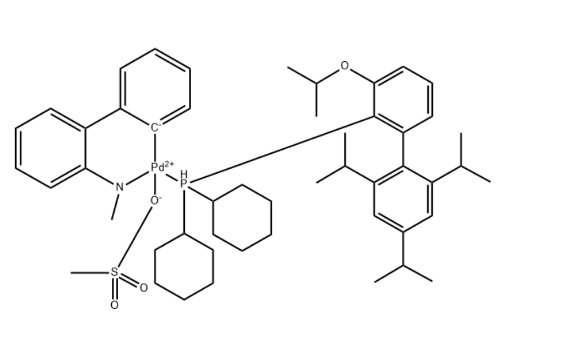 Methanesulfonato{Dicyclohexyl[3-(1-methylethoxy)-2’,4’,6’-tris(1-methylethyl)-1,1’-biphenyl-2-yl]phosphine}(2’-methylamino-1,1’-biphenyl-2-yl)palladiu
