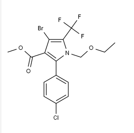 1H-Pyrrole-3-carboxylic acid, 4-bromo-2-(4-chlorophenyl)-1-(ethoxymethyl)-5-(trifluoromethyl)-, methyl ester